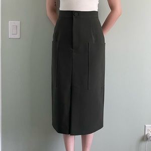 Contemporaine Simons Midi Skirt Dark Green Size 2